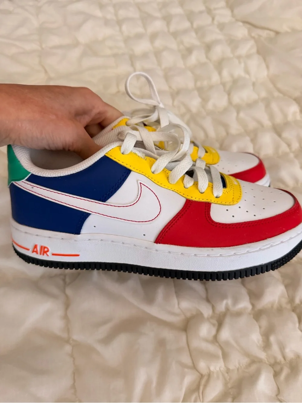 Nike Multicolor Low-Top Sneakers - White, Red, Blue, Yellow, Green
